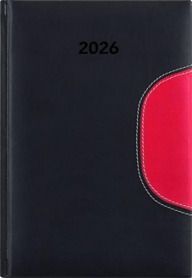 Naptár, tervező, B5, heti, DAYLINER "Memphis", fekete-piros