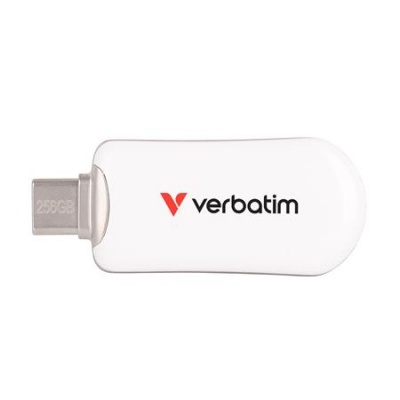 Pendrive, 256GB, USB-C 3.2 Gen1, VERBATIM "Plectra", fehér