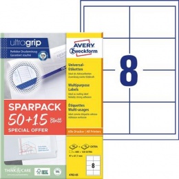 Etikett, univerzális, 97x67,7 mm, AVERY ZWECKFORM, "Sparpack", 520 etikett/csomag