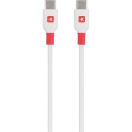 Töltőkábel, USB-C/USB-C, 1,2m, SKROSS, fehér