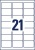 Etikett, 63,5x38,1 mm, poliészter, AVERY ZWECKFORM, átlátszó, 525 etikett/csomag